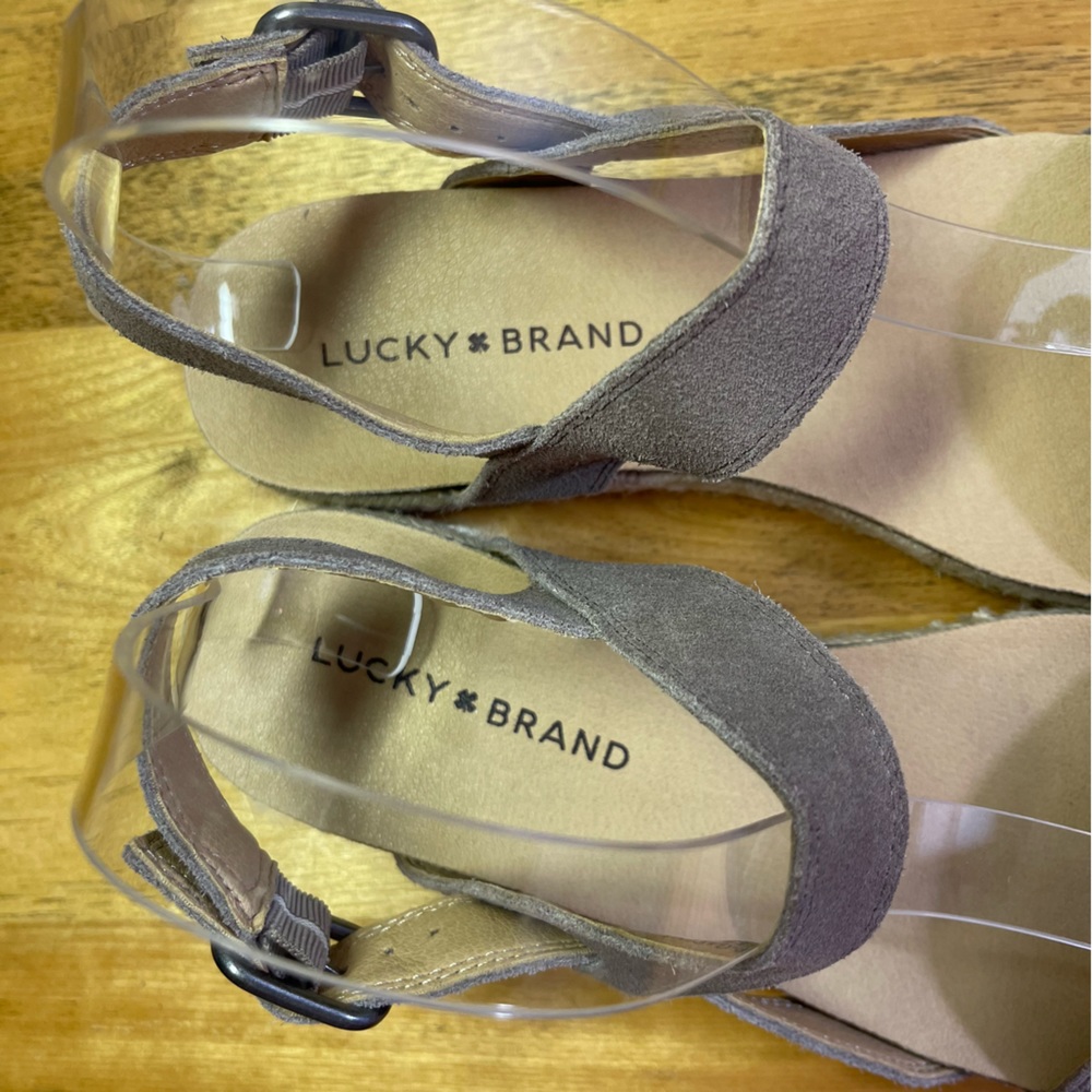 Women’s Taupe Cross-Strap Sandals with Espadrille Sole - Picture 9 of 12